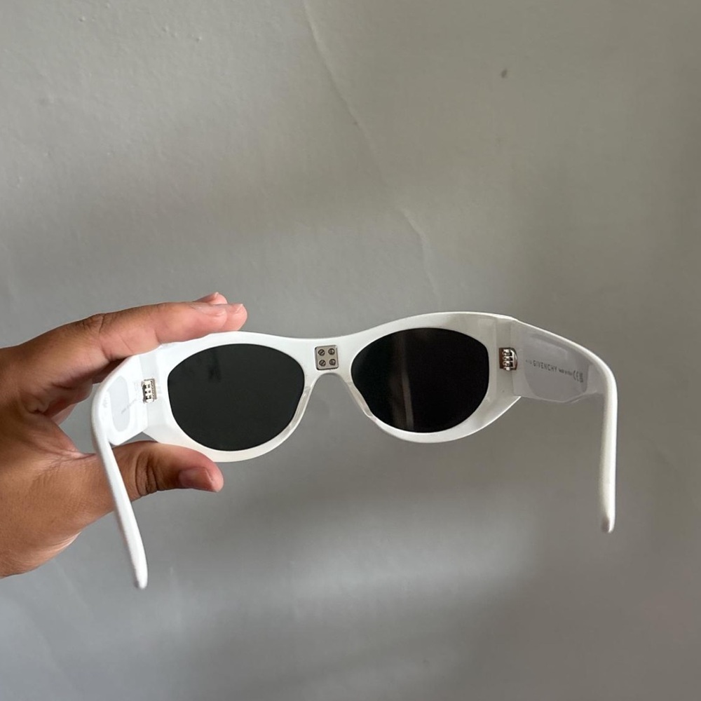 Givenchy White Sunglasses with Silver Accents - Picture 4 of 5